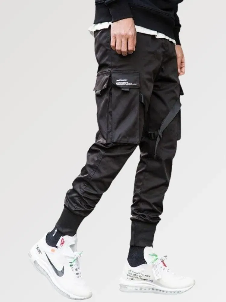 Japon style pantalon cargo Okazaki à sangle streetwear