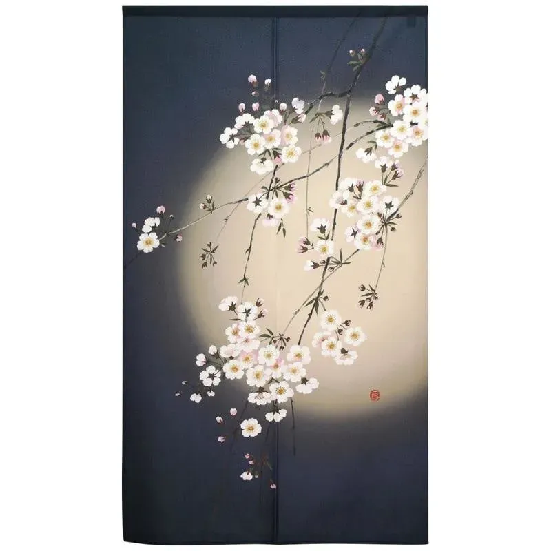 Japon style Clair de Lune noren rideau cerisier