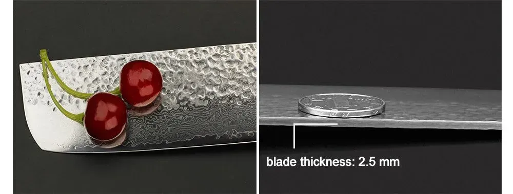 Japon style Damascus Nakiri Knife Aomori couteau de cuisine damas