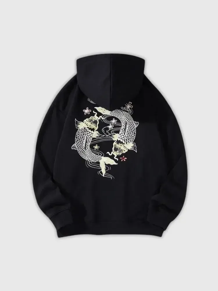 Japon style Hamakodo sweat carpe koi streetwear