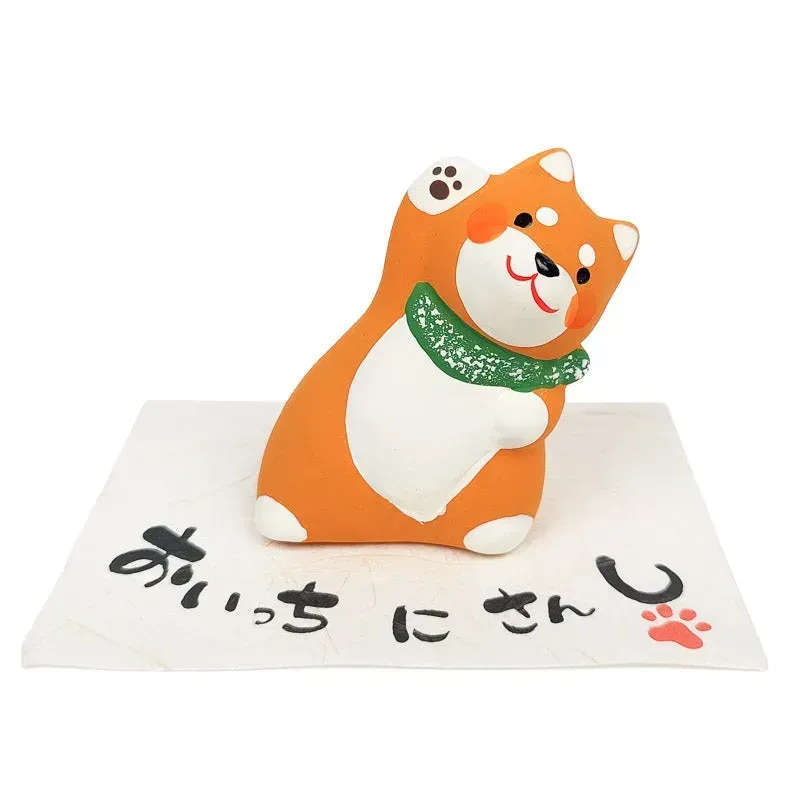 Japon style Shiba Yoga figurine chien yoga zen