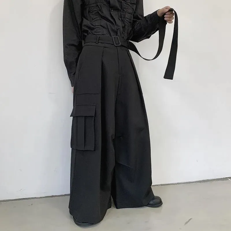 Esprit du Japon pantalon large japonais noir à poches