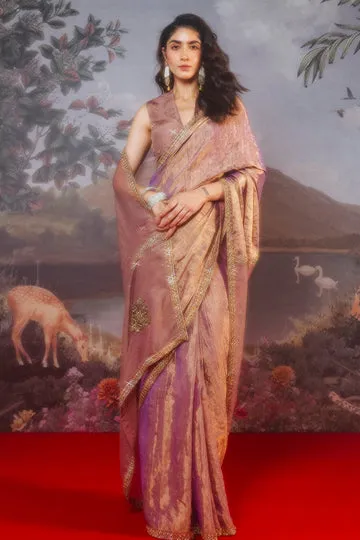 Rahul Mishra Shama Blouse soie or antique col V