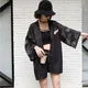 Esprit du Japon veste kimono court noir ample