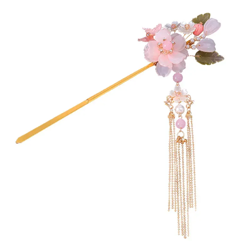 Japon style kanzashi origami pic à cheveux avec perles