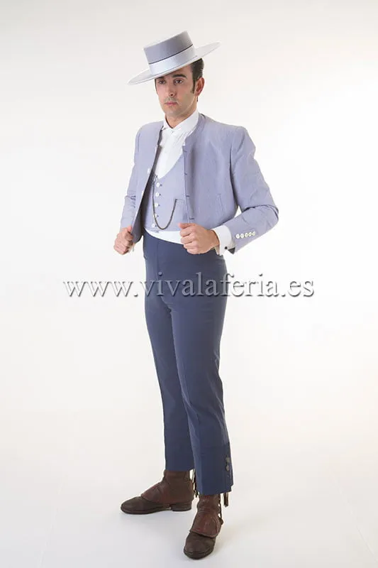 Viva La Feria 1000 Rayas Azul costume corto gris