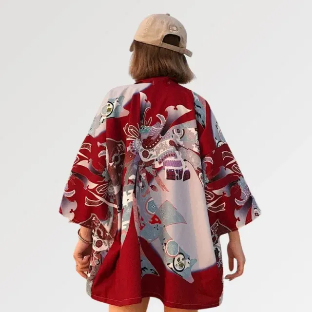 Japon style Veste Kimono Femme Rouge ‘nobuko’ veste légère
