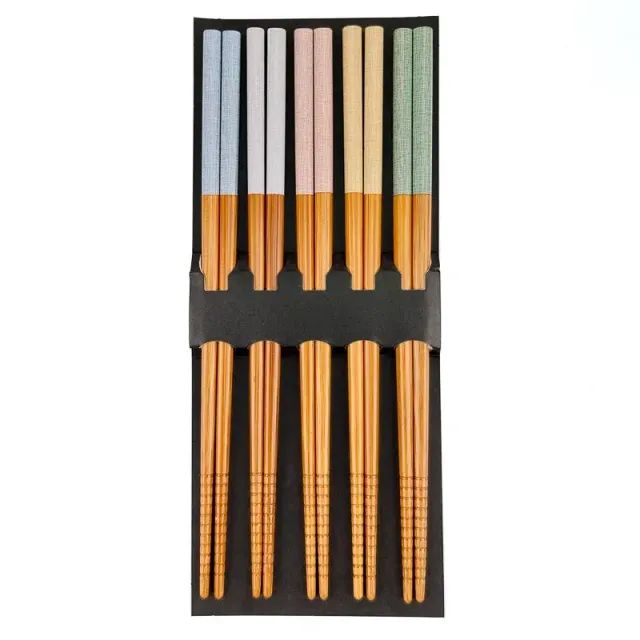 Japon Style baguettes bambou japonaises 5 paires