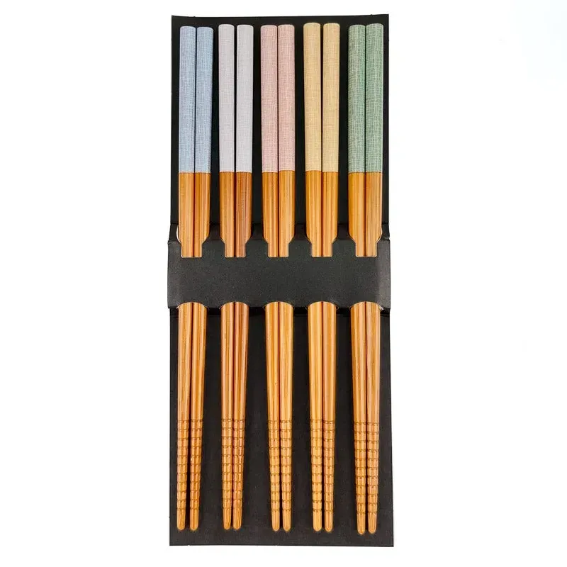 Japon Style baguettes bambou japonaises 5 paires
