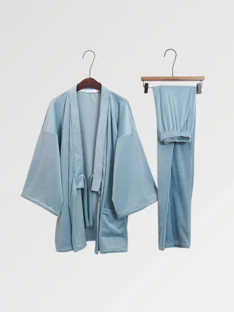 Japon style sekien kimono pyjama homme soie