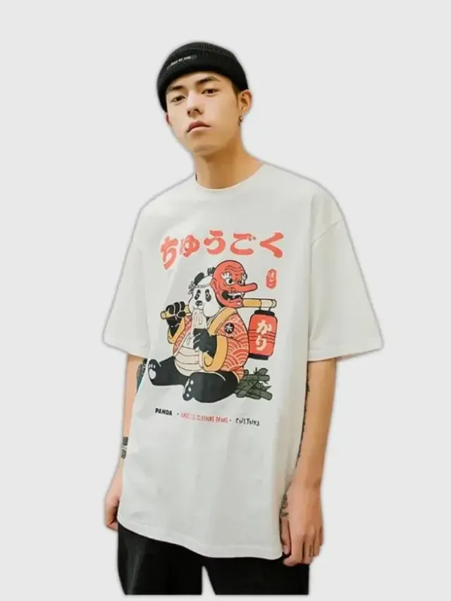 Japon style okayama tee shirt écriture japonaise kanji