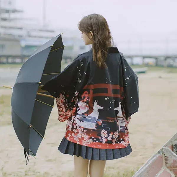 Esprit du Japon Hinari veste kimono sanctuaire noir