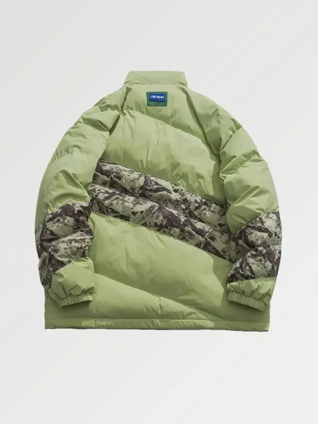 Japon style Military doudoune camo streetwear crème