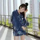 Esprit du Japon Veste de Kimono légère motifs japonais bleus