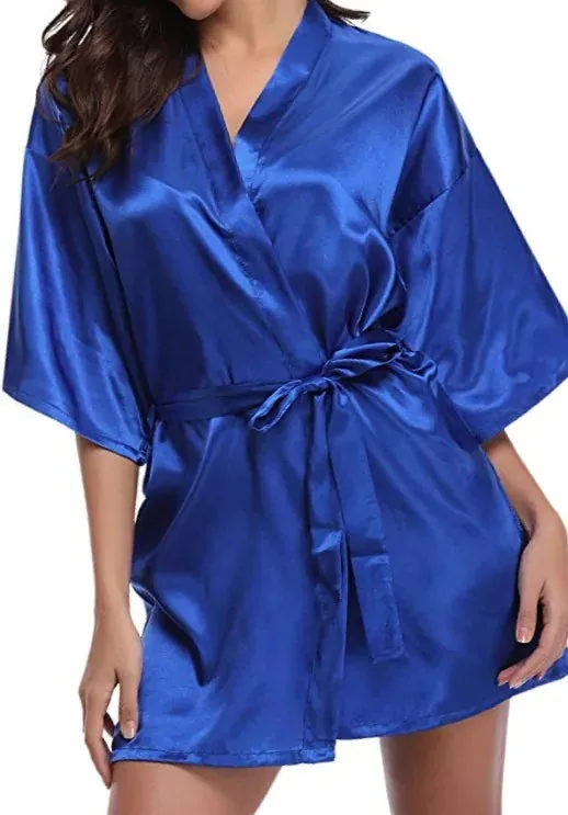 Esprit du Japon peignoir kimono satin femme ceinture nouée