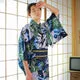 Esprit du Japon kimono homme Dragon Flots bleu marine long