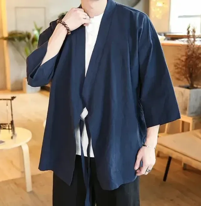 Japon Style Traditionnel veste kimono homme ample