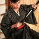 Esprit du Japon kimono homme traditionnel rayé marine