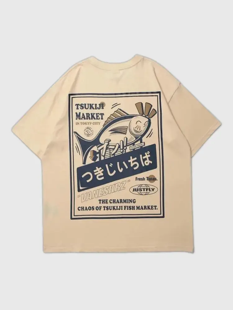 Japon style Koyina Koi t-shirt carpe kanji