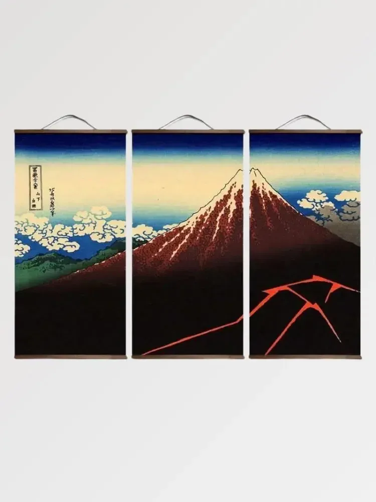Japon style Fuji Hakuro tableau triptyque ancien