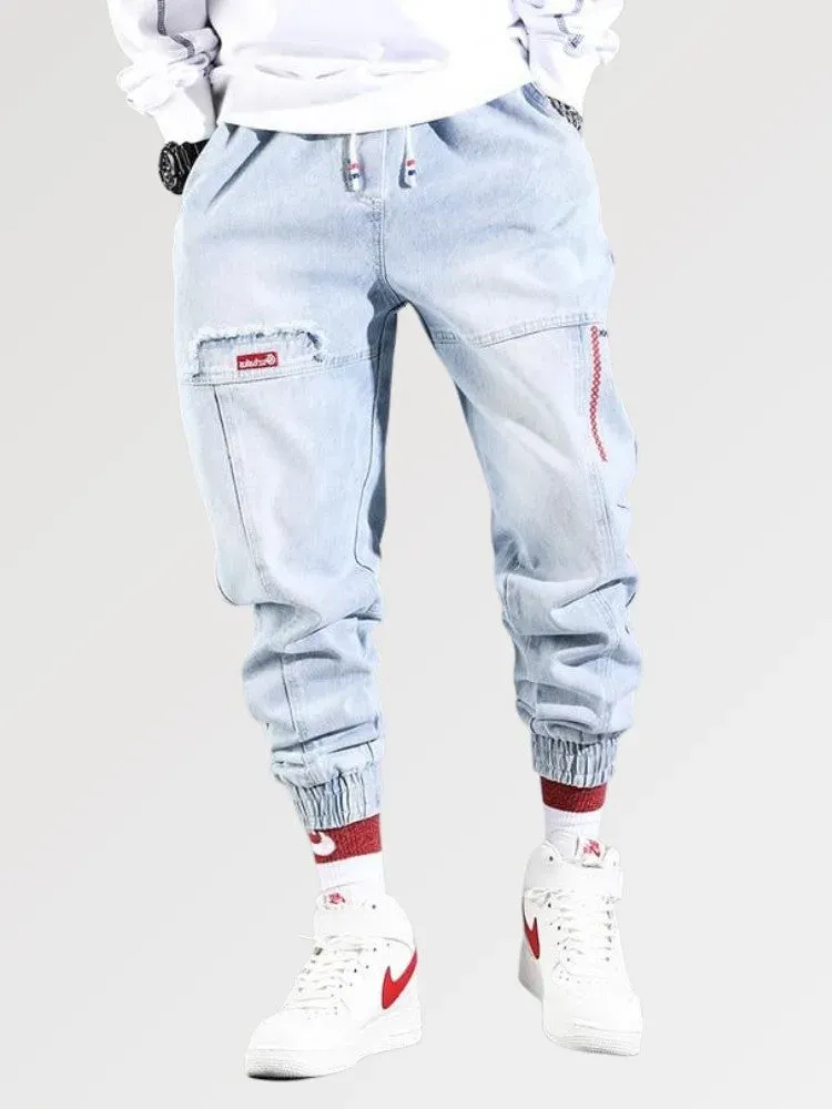 Japon style Korea Fit jean délavé homme slim