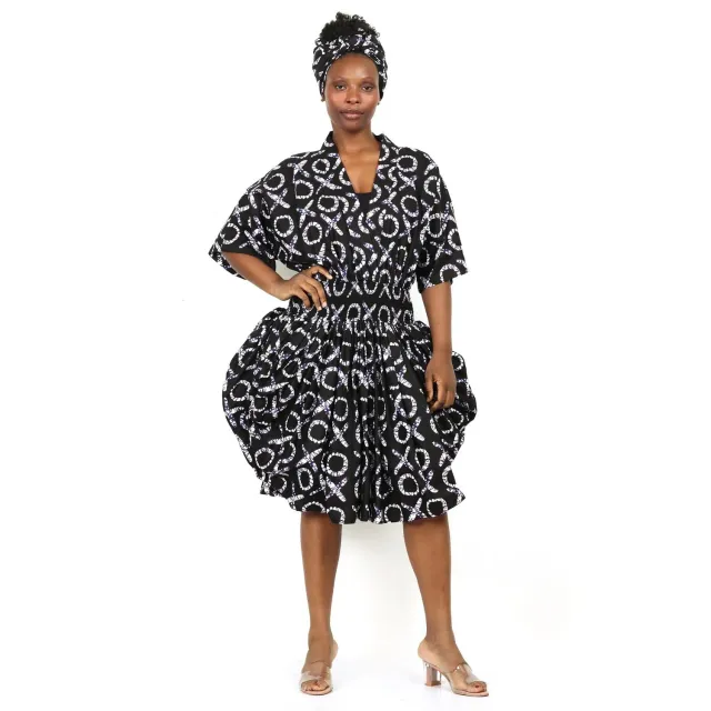 KAVAZI Ankara Balloon Dress robe ballon