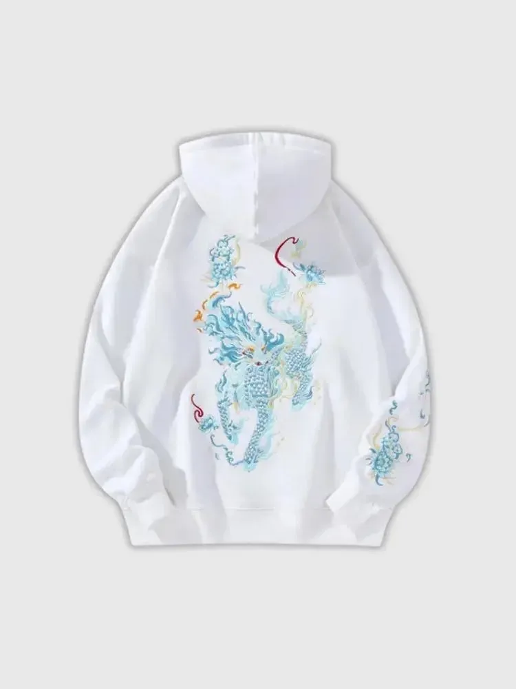 Japon style Streetwear kuroikaze sweat brodé