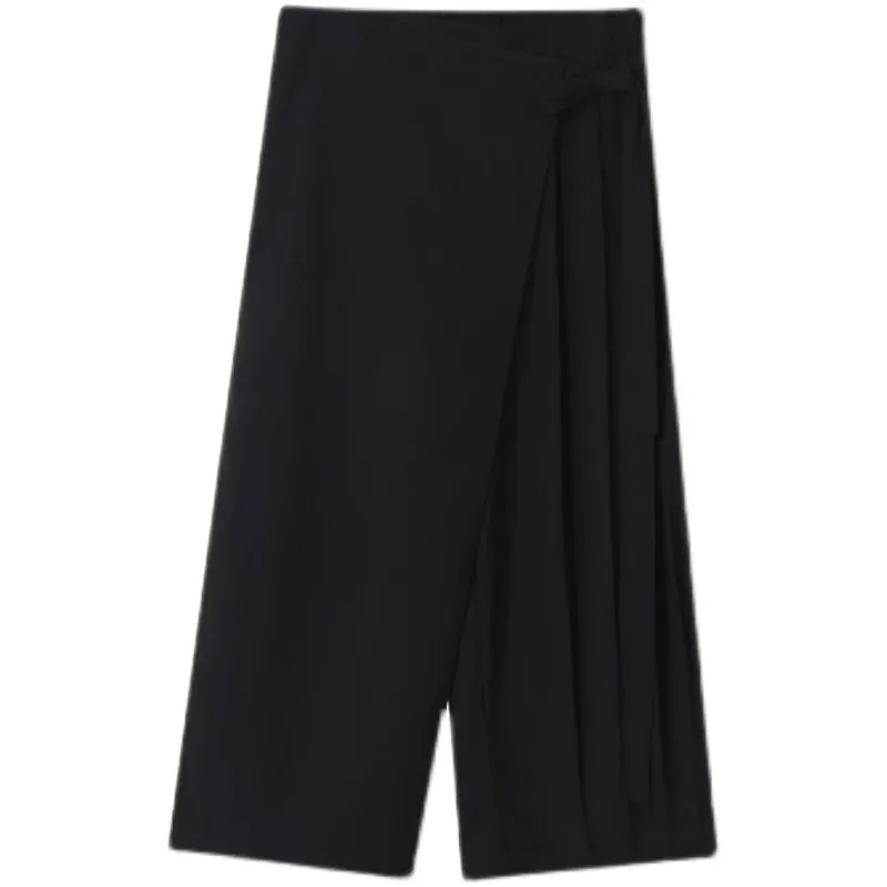 Esprit du Japon pantalon large asymétrique drapé