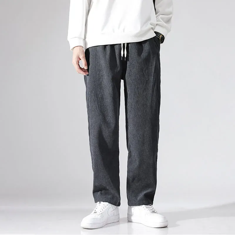 Japon style Kuro pantalon velours côtelé coupe droite
