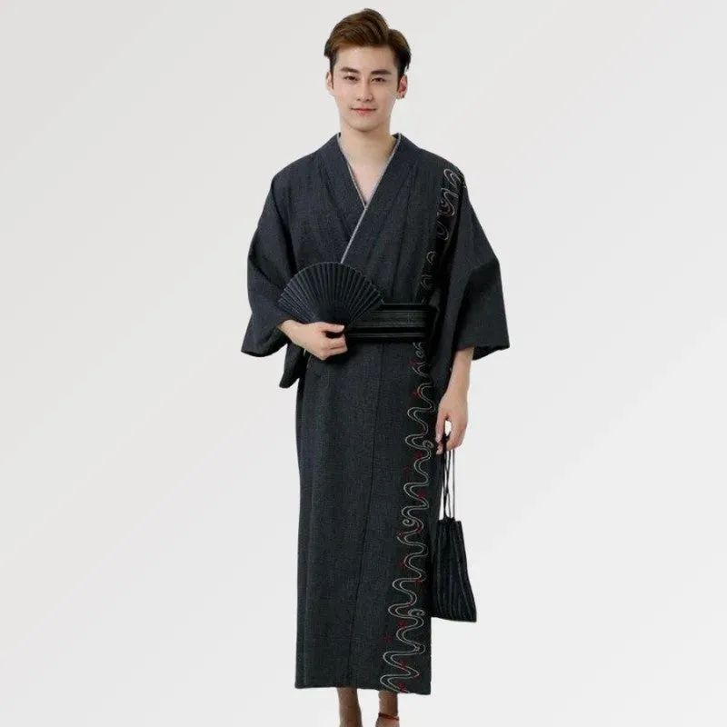 Japon style Blacktale yukata homme traditionnel coton