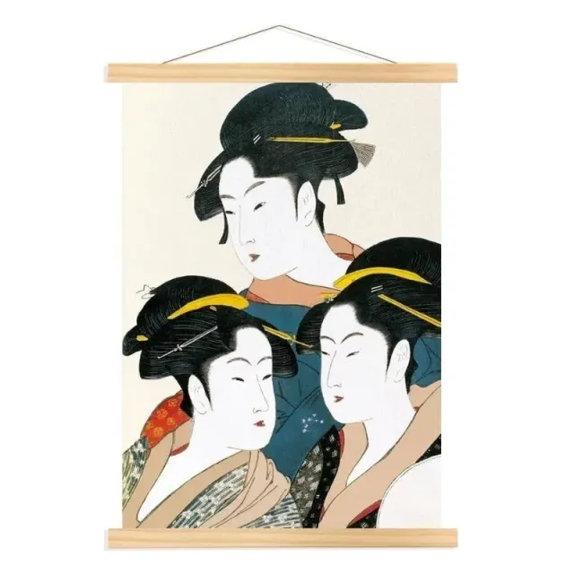 Japon style Trois Beautés tableau japonais Utamaro