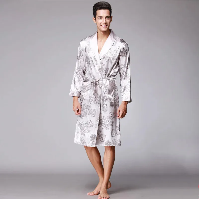 Esprit du Japon robe de chambre homme satin dragon