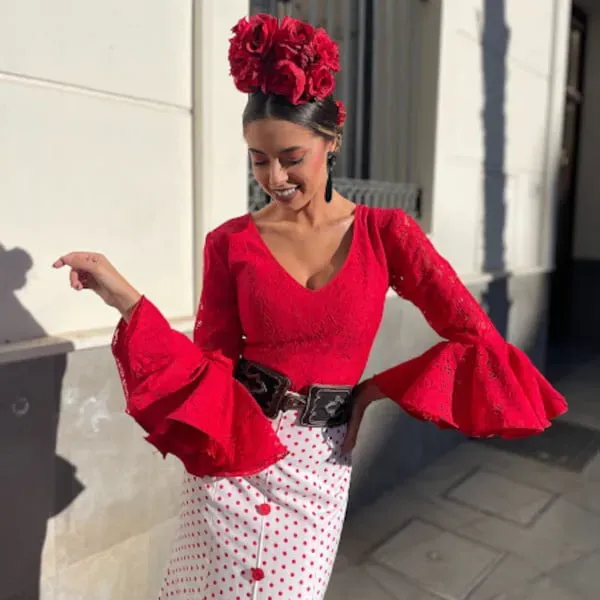 Viva La Feria Aire blouse flamenca en dentelle