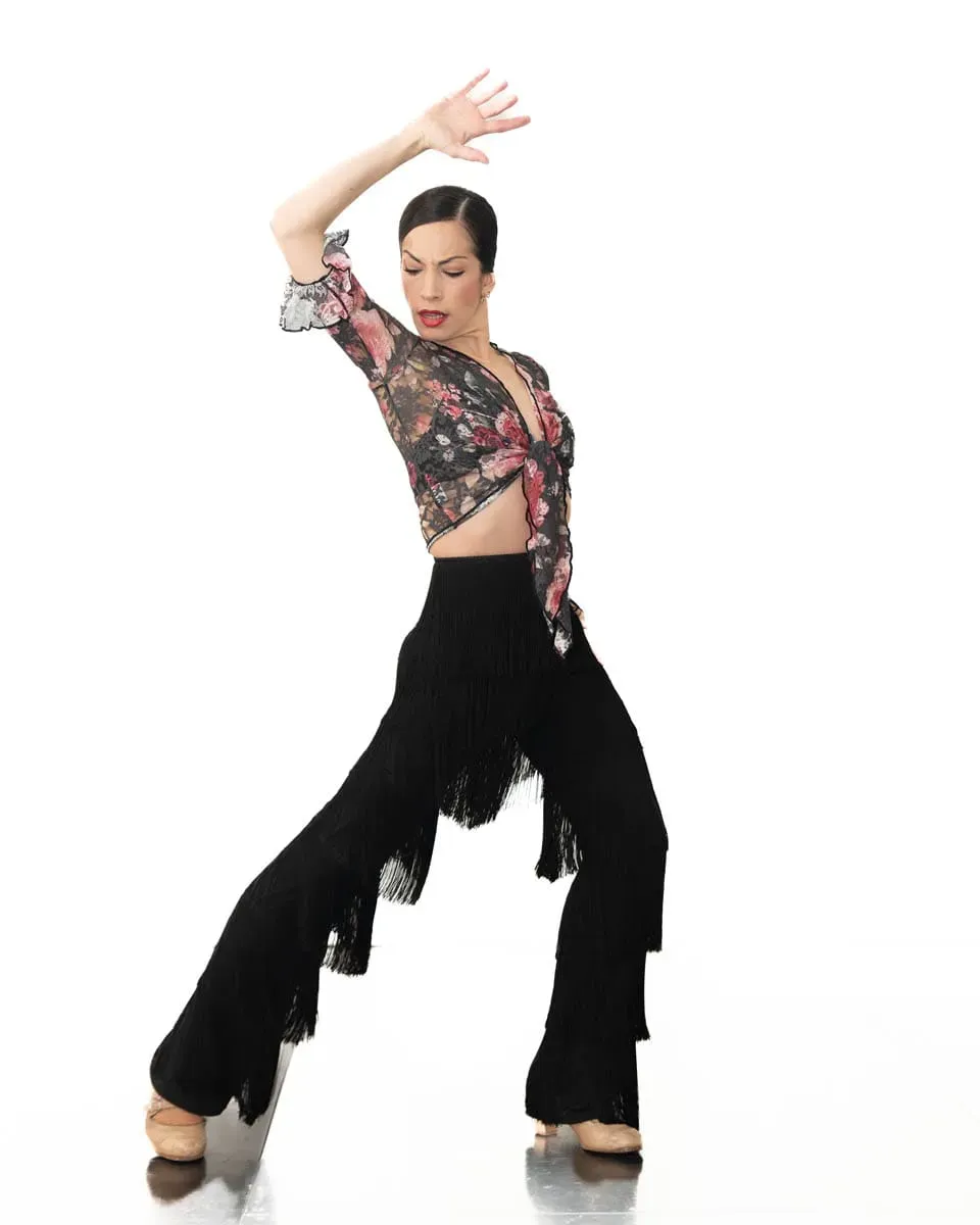 Viva La Feria pantalon flamenco franges longues cheville