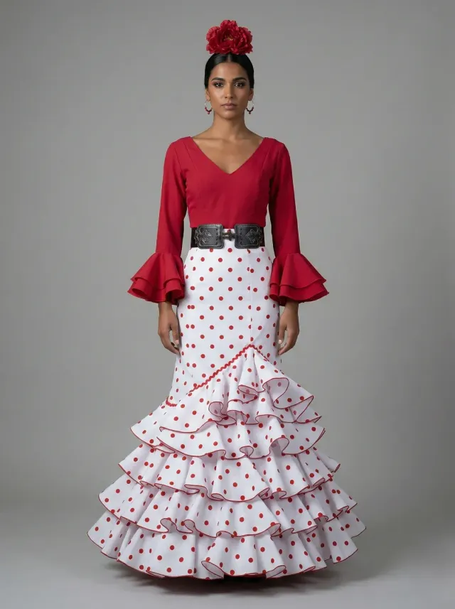 Viva la Feria Geraneo jupe flamenca volants