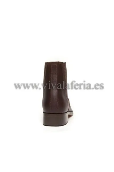 Viva La Feria botín campero bottines cuir marron élastique