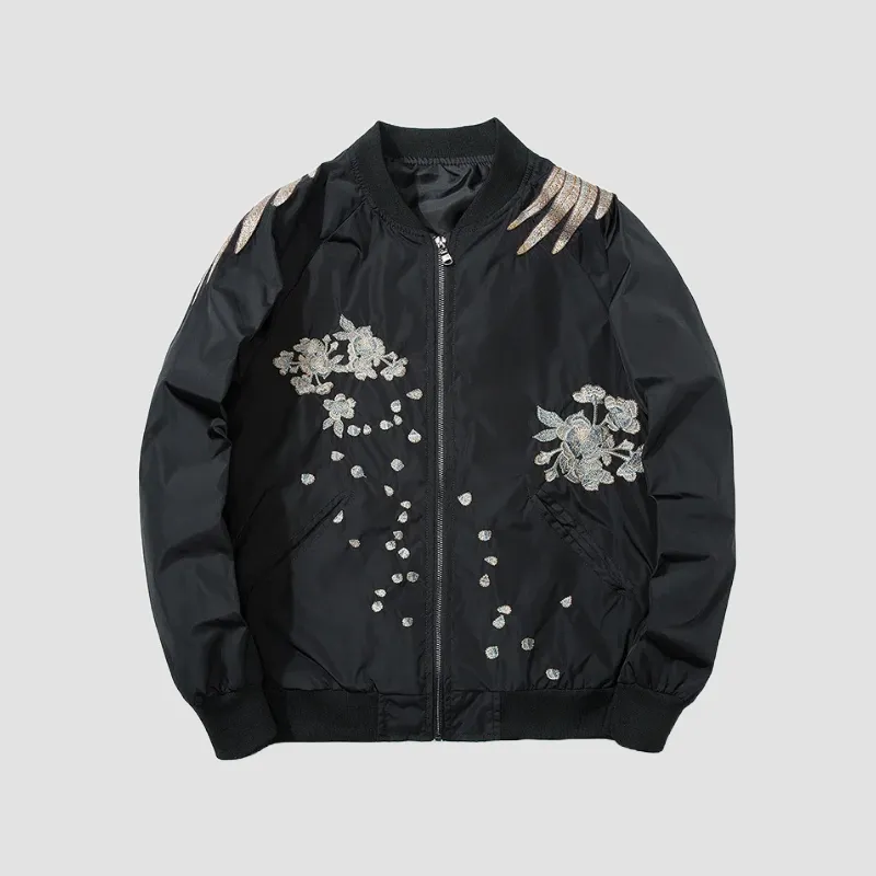 Japon Style Sukajan Femme Veste Brodée