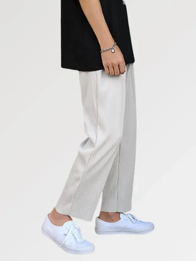 Japon style Ice Ice pantalon large plissé coupe ample