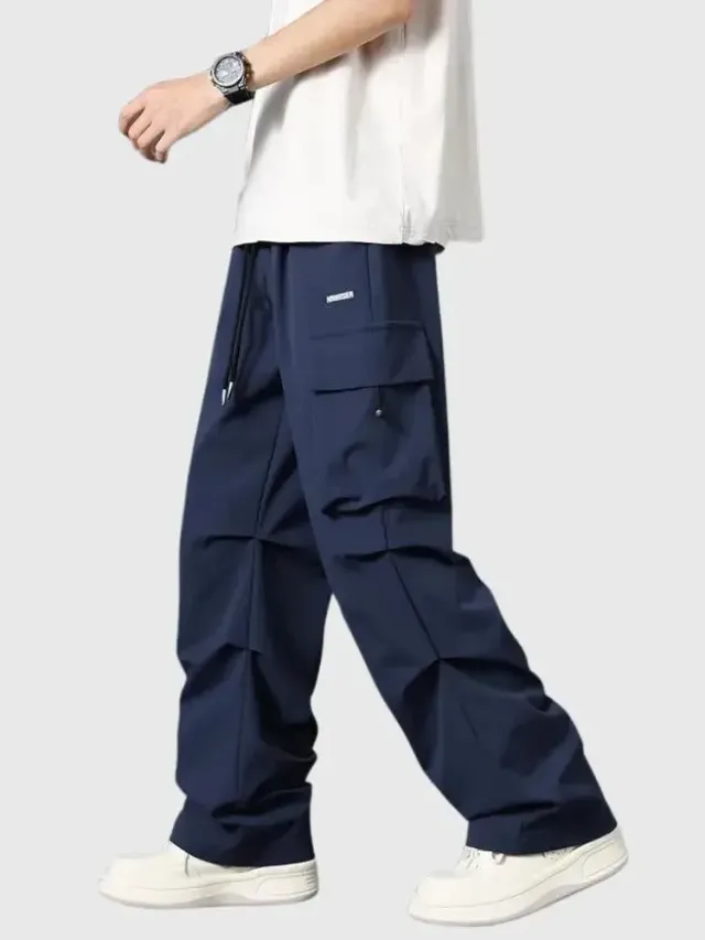 Japon style Cargo Tsushima pantalon bleu