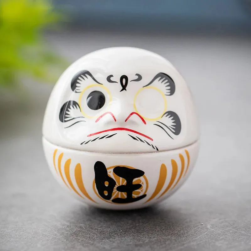 Esprit du Japon daruma porte-bonheur porcelaine vœu