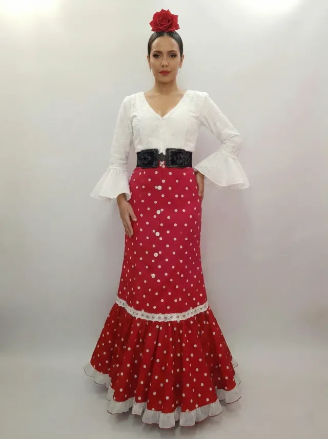 VIVA LA FERIA Falda Flamenca Lunares Modelo Sevilla