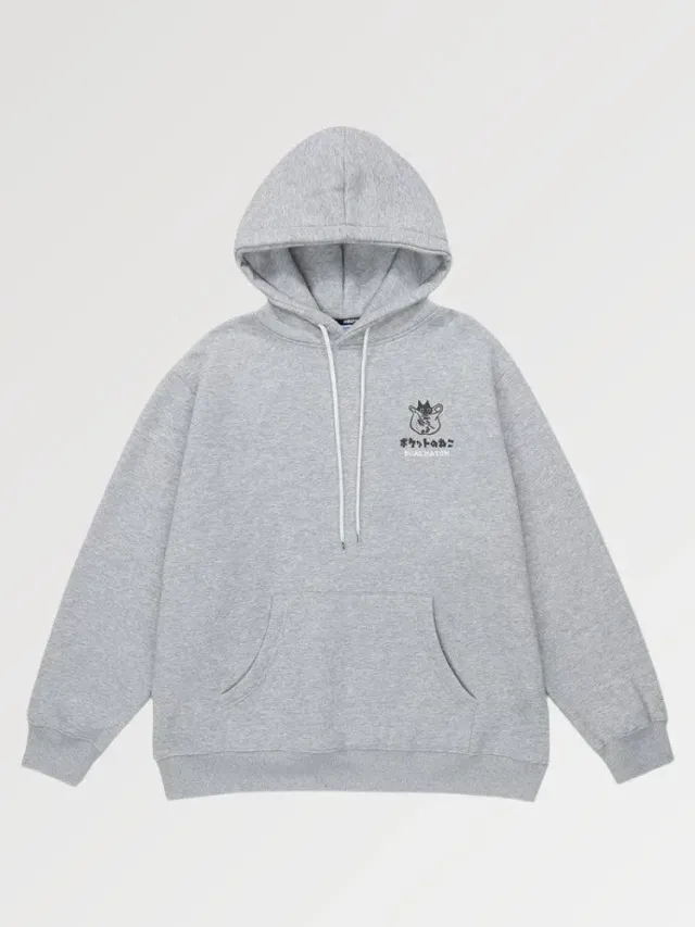 Japon style Cat Fury hoodie japonais chat coton bio