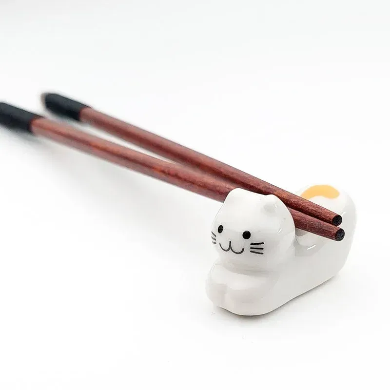 Japon style neko repose-baguettes chat céramique