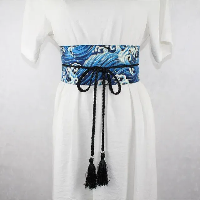 Japon style Ceinture Japonaise Femme ceinture obi bleu
