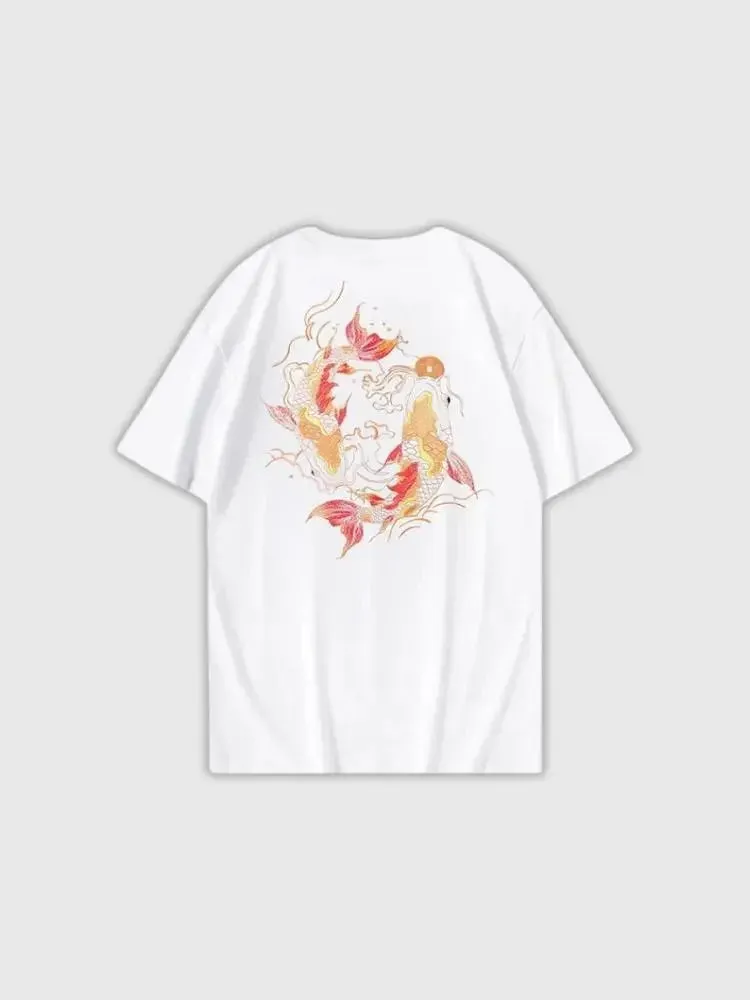 Japon style Okariya t-shirt carpe koi coton