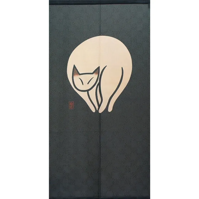 Japon style Chat noren rideau japonais motif chat