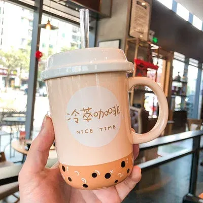 Japon style grand mug japonais avec couvercle