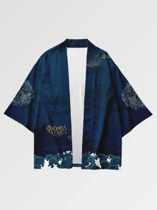 Japon style Kimono Streetwear Tsuru Motif kimono grue japonaise
