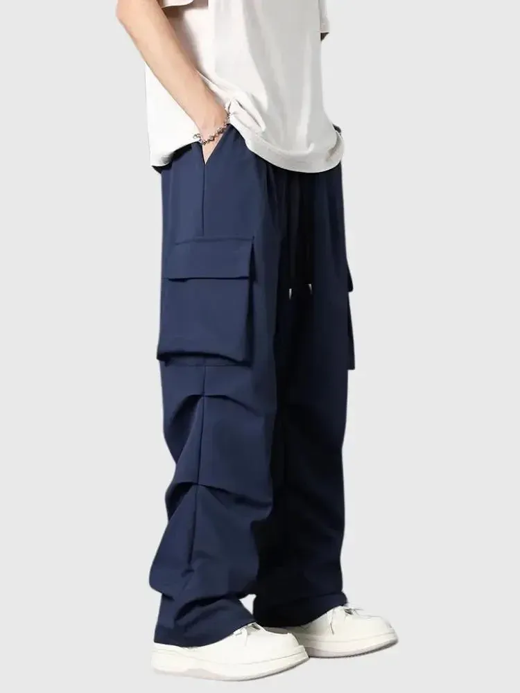 Japon style Cargo Tsushima pantalon bleu