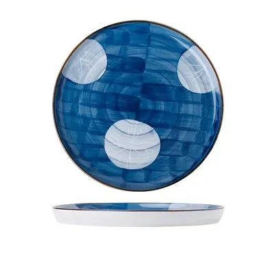 Japon style Satsuma assiette japonaise bleue 25 cm